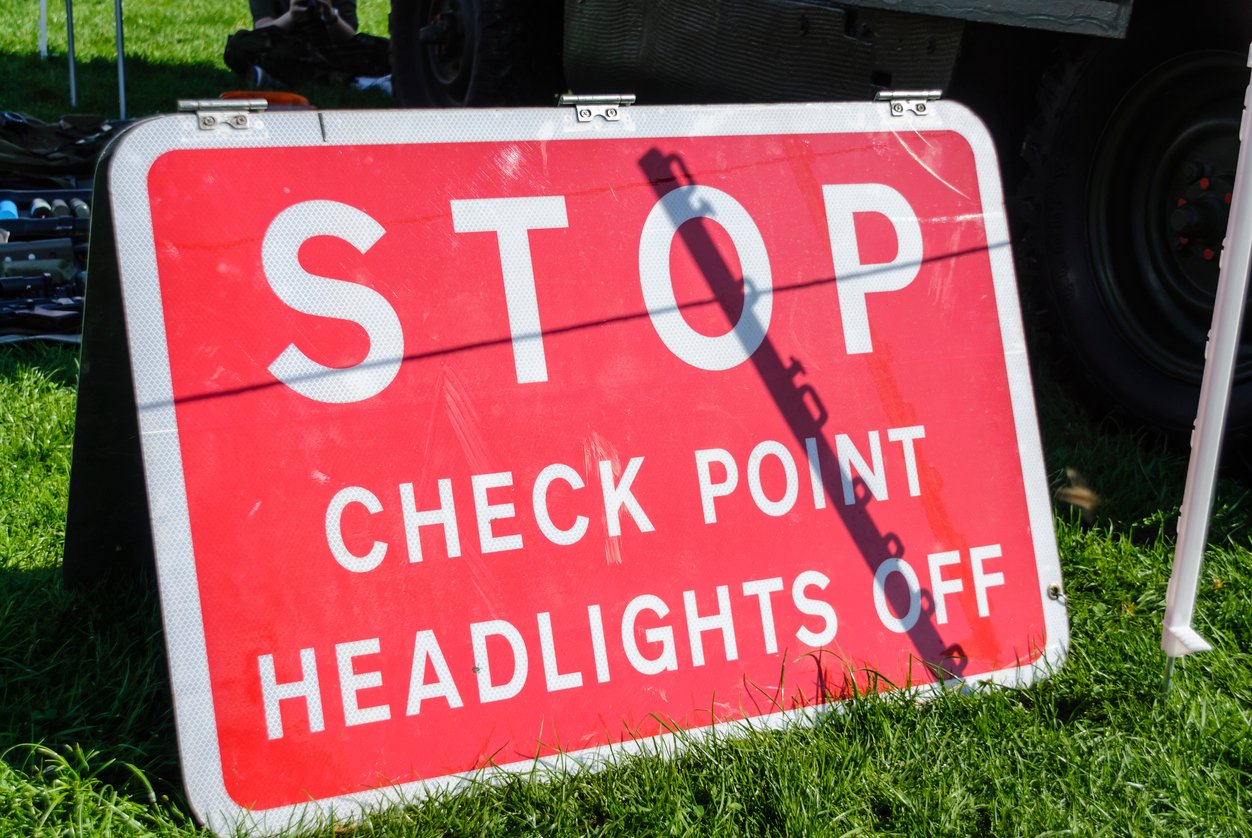 Northern Ireland check point sign