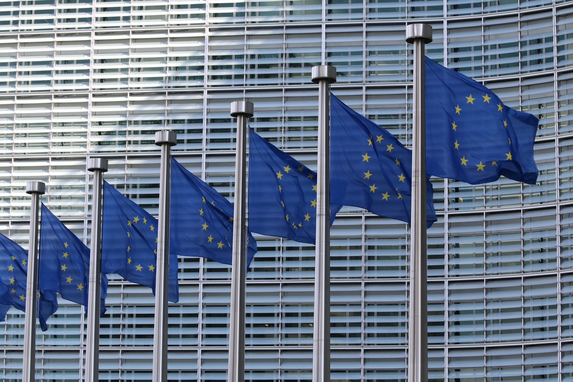 Flags outside EU Commission building